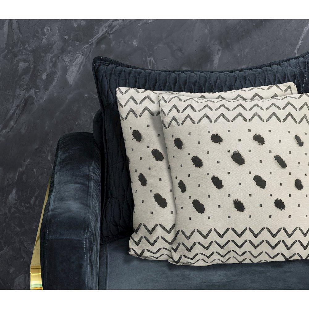 Avant-garde Cotton Pillow Set of 2 in Ivory/Black, 20" x 20". Picture 2