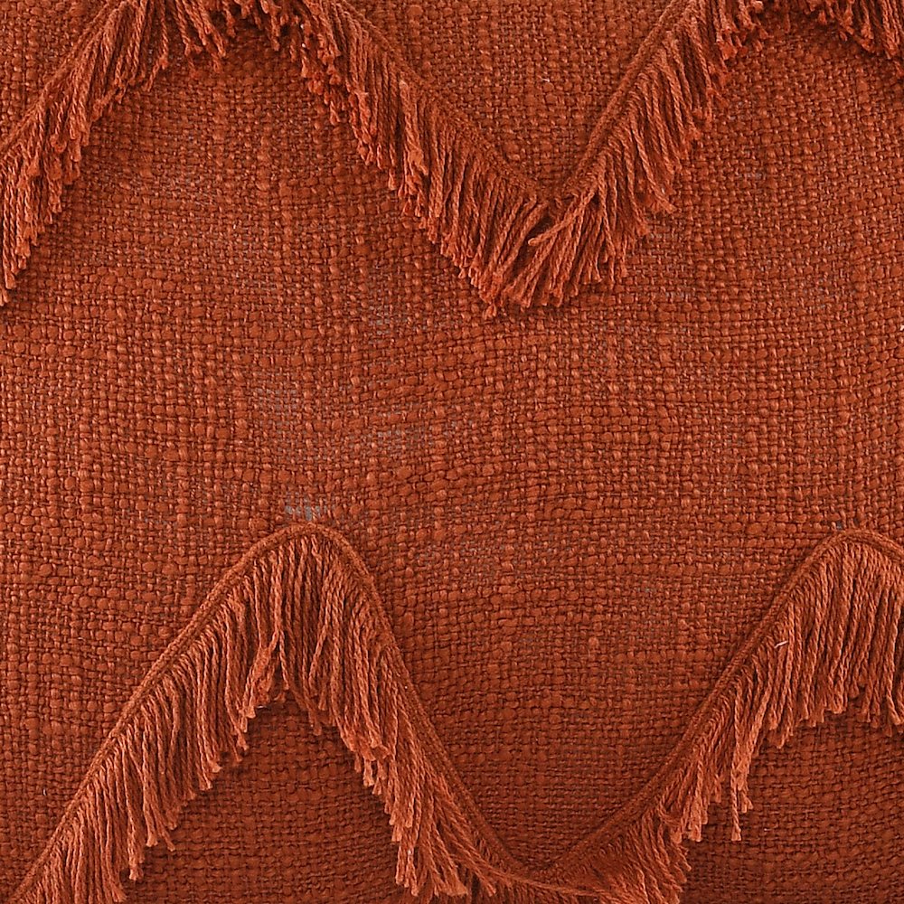 Solid Cinnamon Chevron Shag Throw Pillow. Picture 7