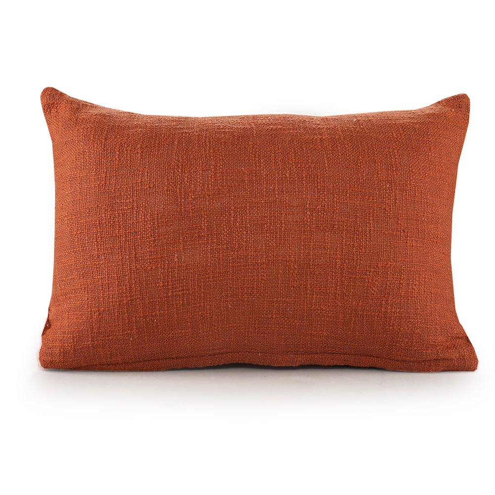 Solid Cinnamon Chevron Shag Throw Pillow. Picture 6