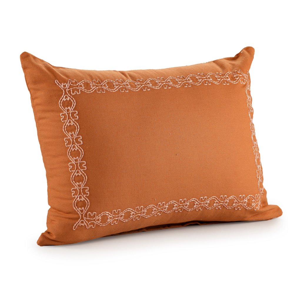 Dainty and Delicate Embroidered Border Throw Pillow. Picture 3