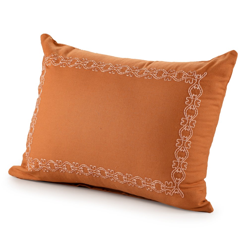 Dainty and Delicate Embroidered Border Throw Pillow. Picture 9