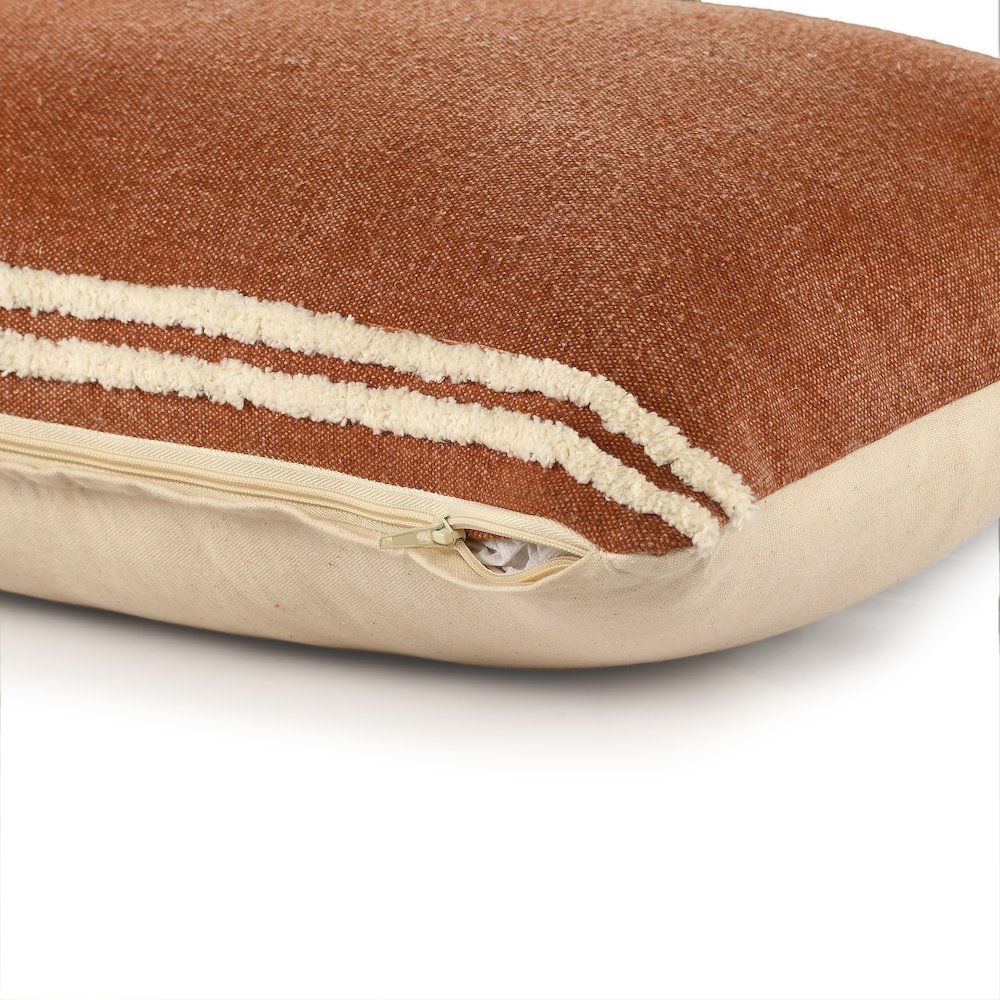Evette Rios Rory Soft Striped Cinnamon Lumbar Throw Pillow. Picture 4