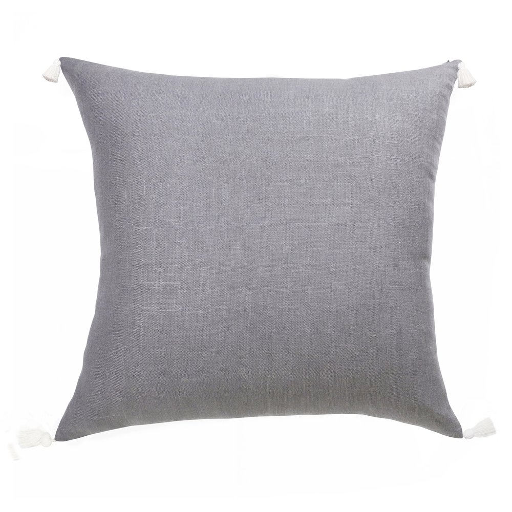 Estate Linen Poly Filled Pillow in Gray/Ivory, 20" x 20". Picture 5