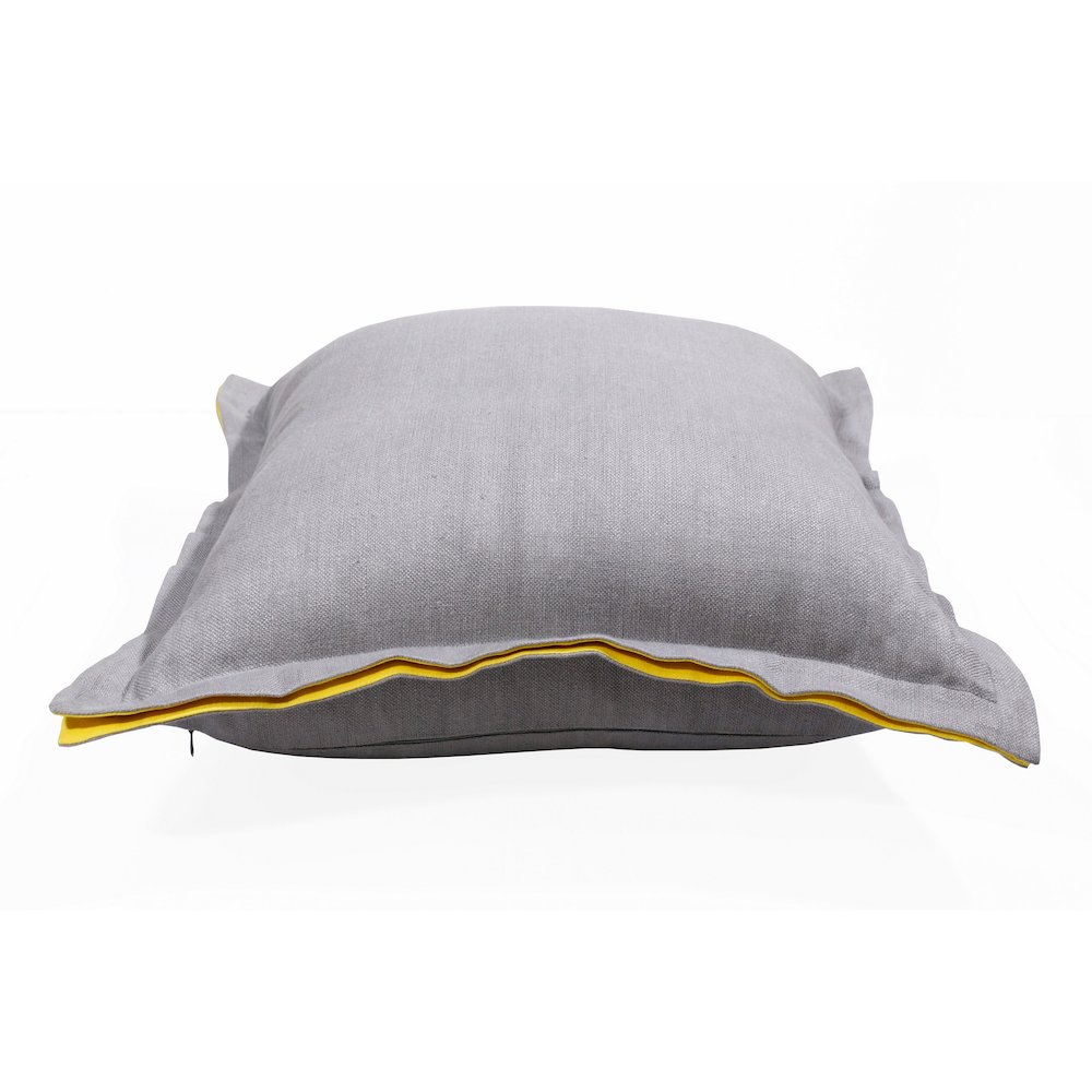 Estate Linen Poly Filled Pillow in Gray/Yellow, 20" x 20". Picture 4