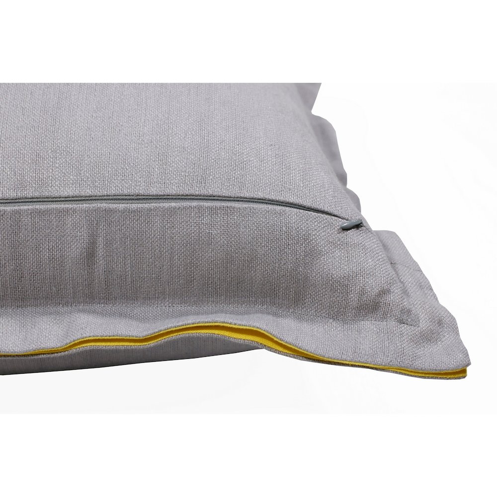 Estate Linen Poly Filled Pillow in Gray/Yellow, 20" x 20". Picture 3