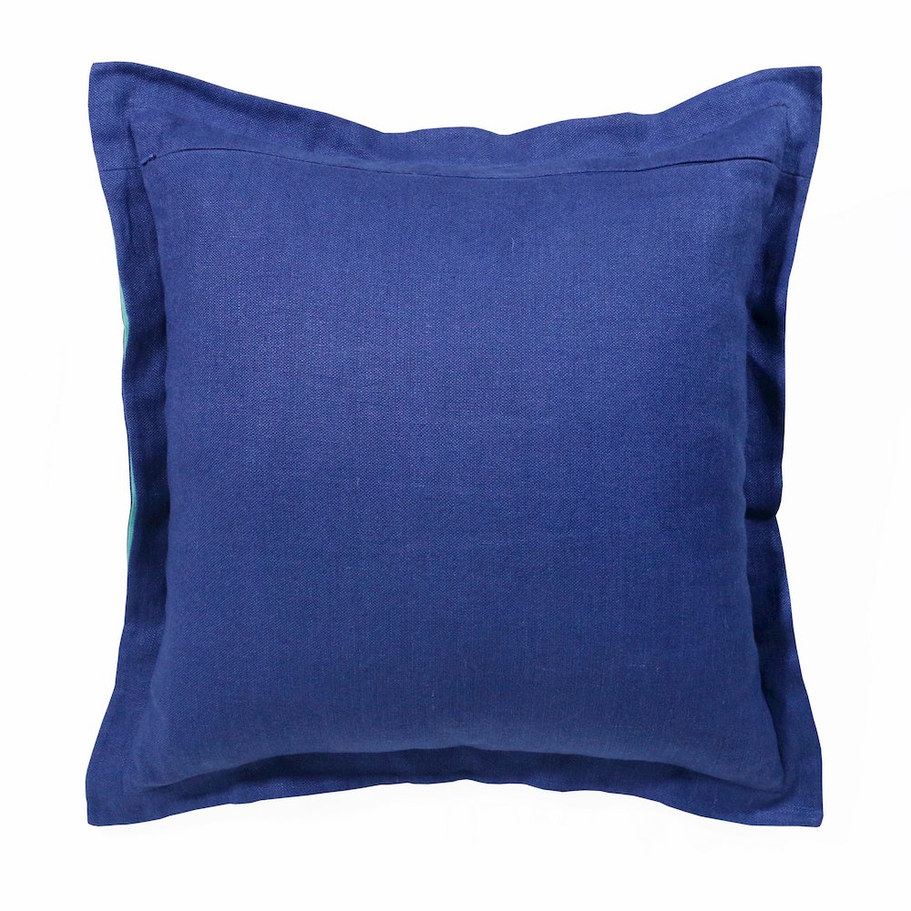 Estate Linen Poly Filled Pillow in Blue/Green, 20" x 20". Picture 6