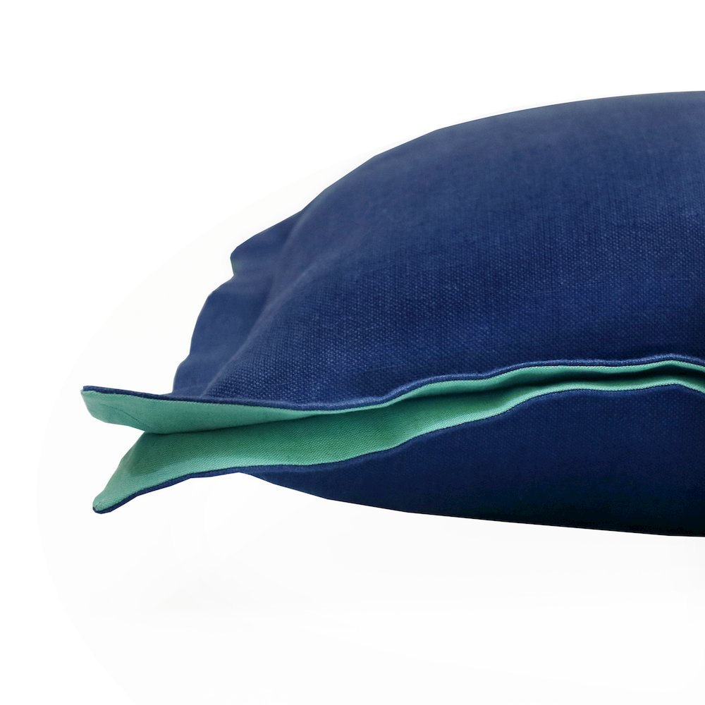 Estate Linen Poly Filled Pillow in Blue/Green, 20" x 20". Picture 4