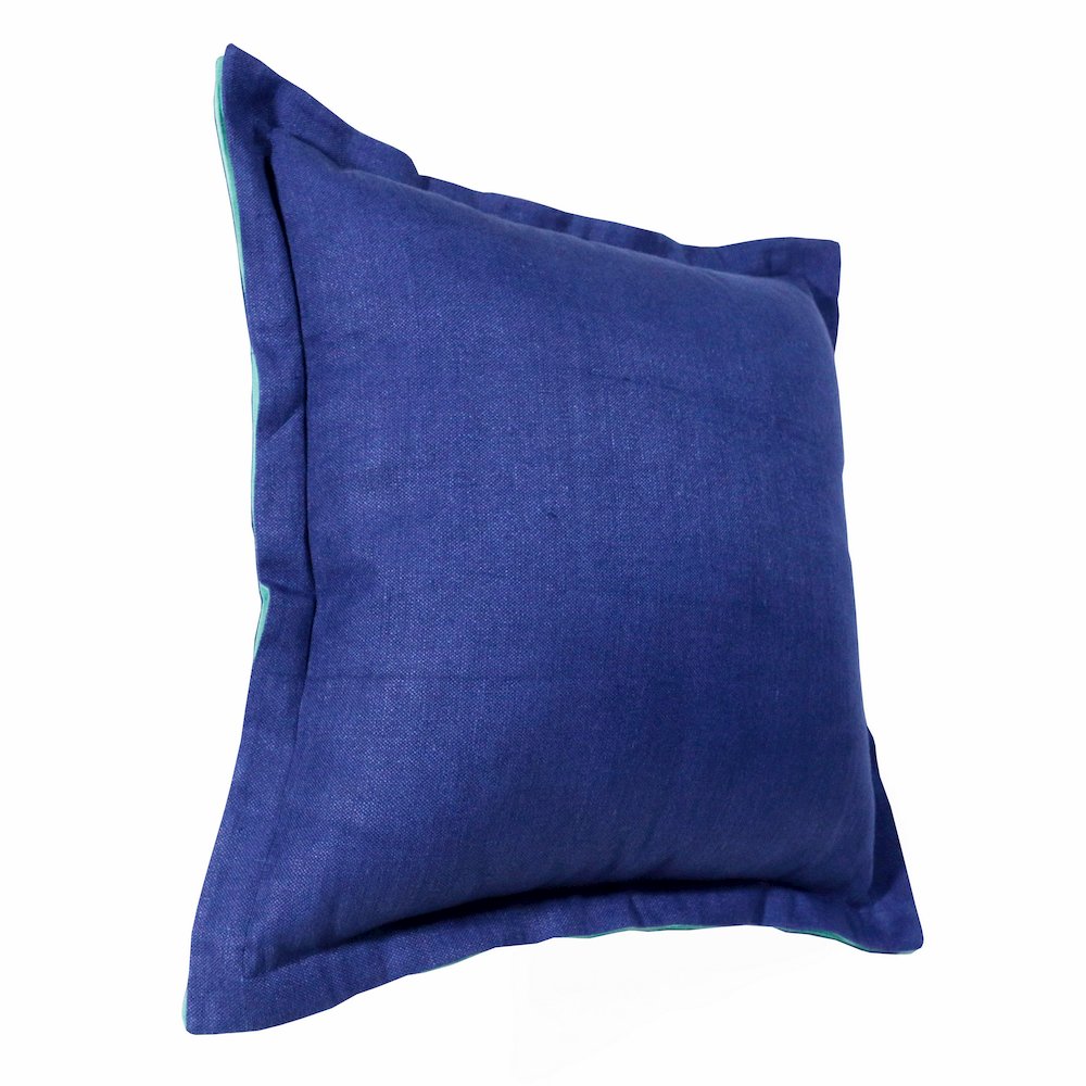Estate Linen Poly Filled Pillow in Blue/Green, 20" x 20". Picture 3