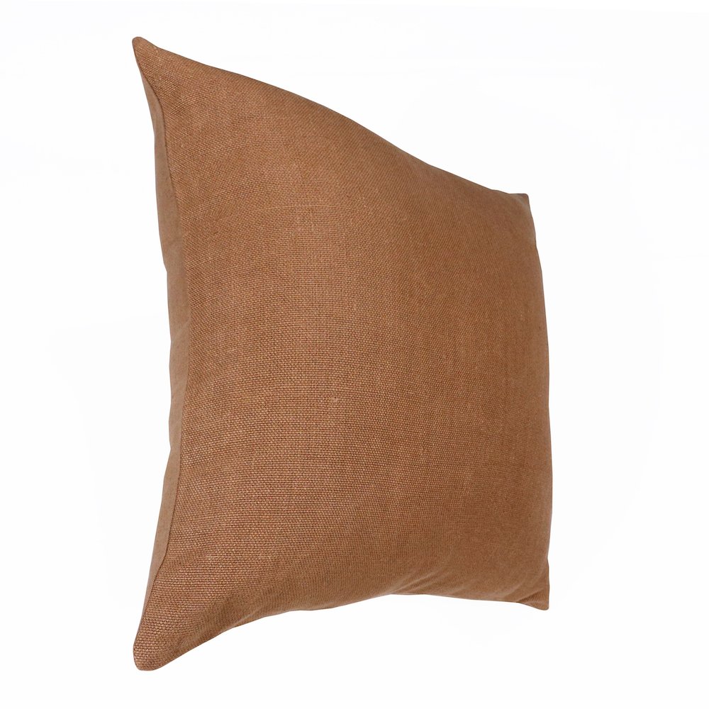 Estate Linen Poly Filled Pillow in Brown, 20" x 20". Picture 3