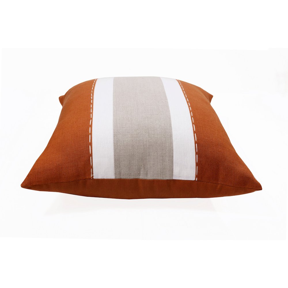 Estate Linen Poly Filled Pillow in Orange/Gray, 20" x 20". Picture 5