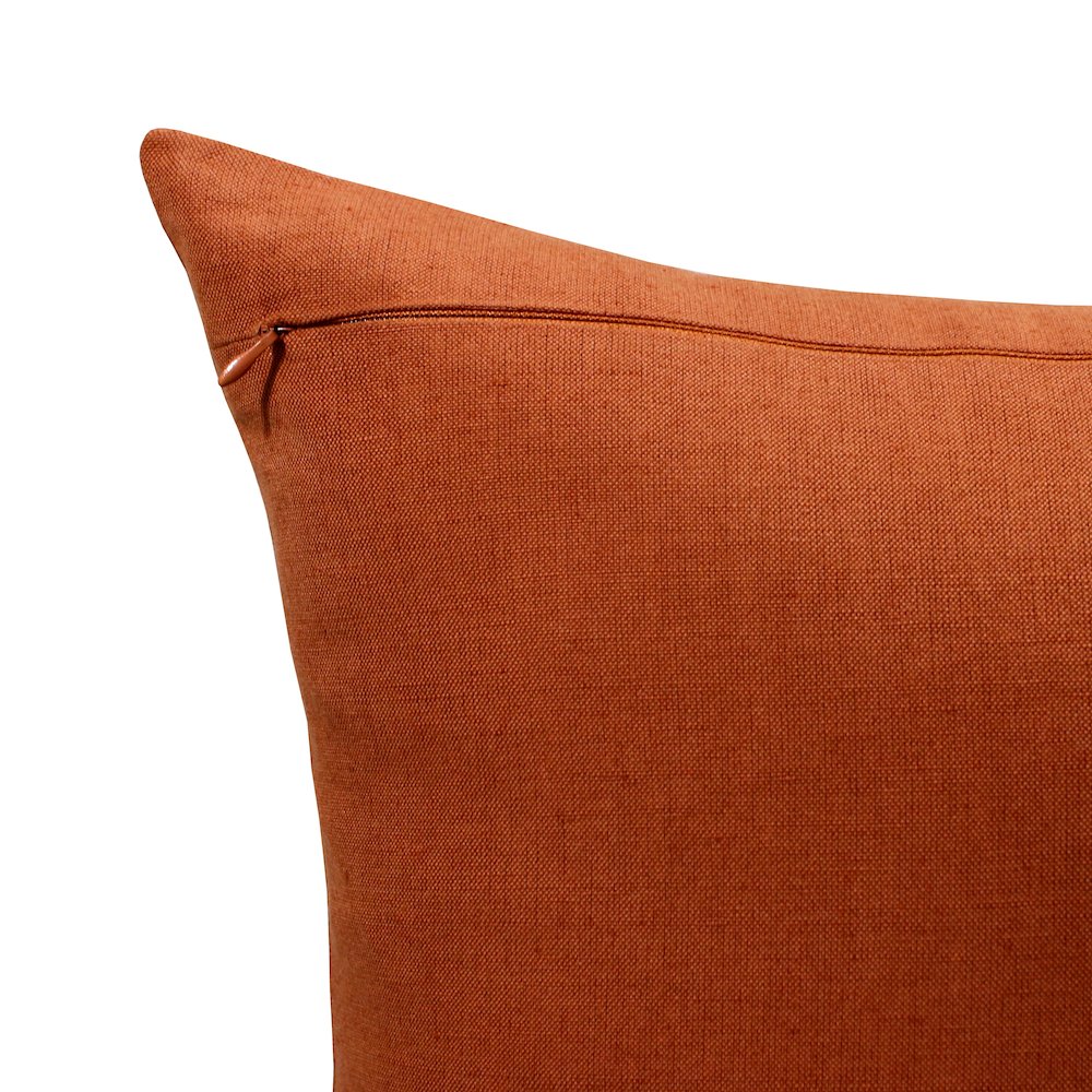 Estate Linen Poly Filled Pillow in Orange/Gray, 20" x 20". Picture 4