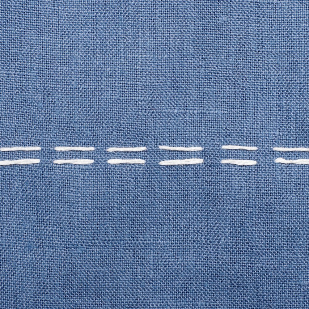 Estate Linen Poly Filled Pillow in Blue/Ivory, 20" x 20". Picture 7