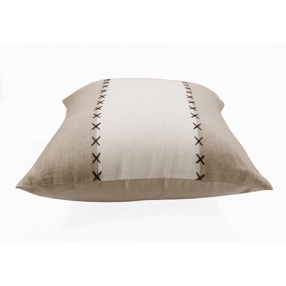 Estate Linen Poly Filled Pillow in Gray/Tan, 20" x 20". Picture 4