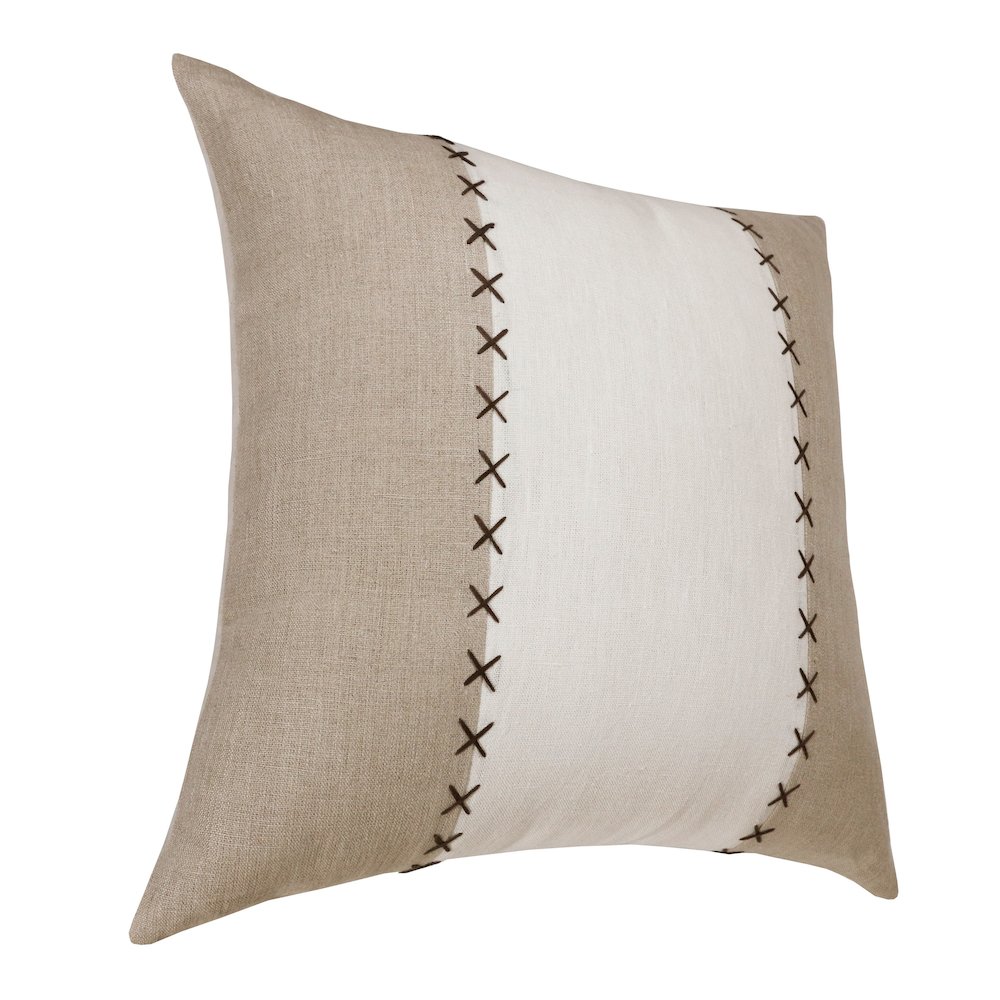 Estate Linen Poly Filled Pillow in Gray/Tan, 20" x 20". Picture 2