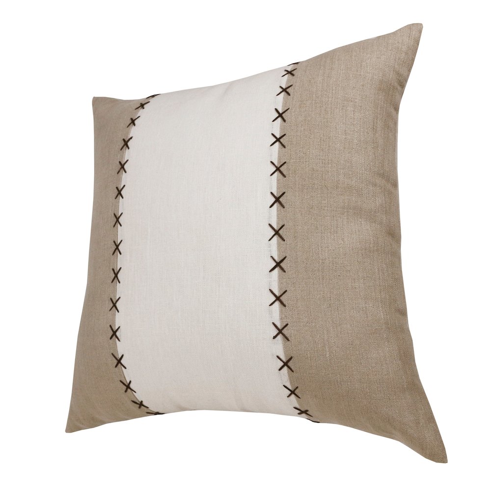 Estate Linen Poly Filled Pillow in Gray/Tan, 20" x 20". Picture 7