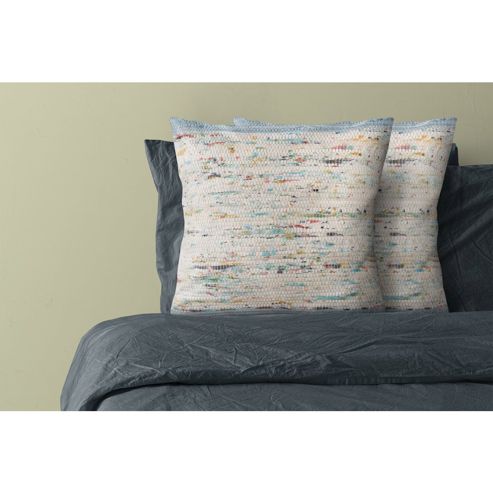 Revive Cotton Pillow Set of 2 in Blue/Multicolored, 20" x 20". Picture 2