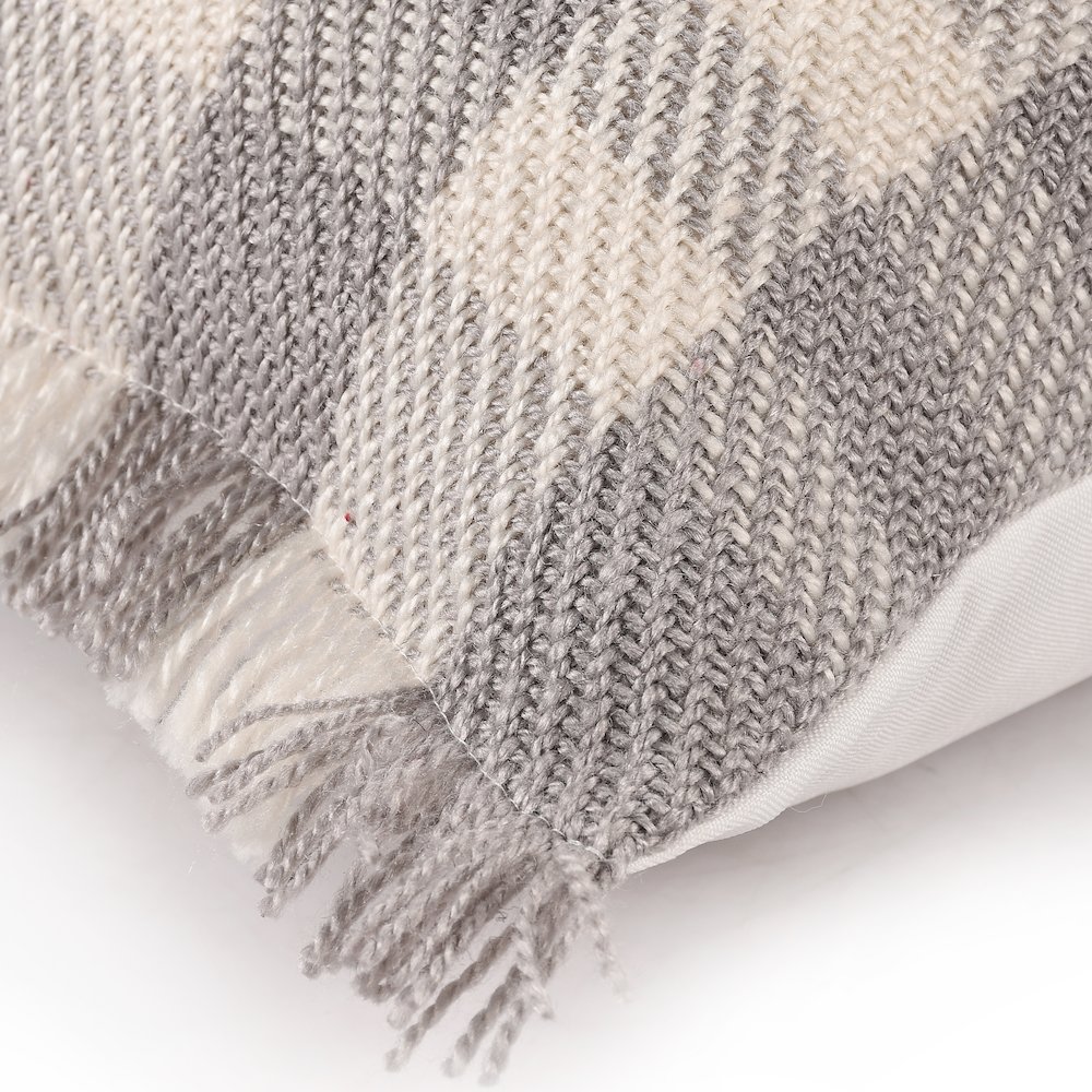 Denver Performance Poly Filled Pillow in Gray/Ivory, 20" x 20". Picture 4
