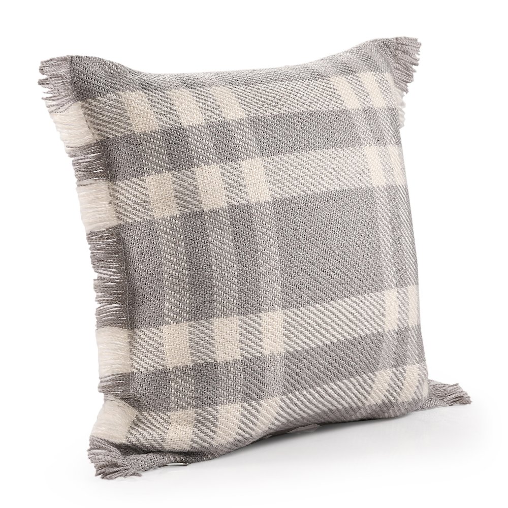 Denver Performance Poly Filled Pillow in Gray/Ivory, 20" x 20". Picture 3