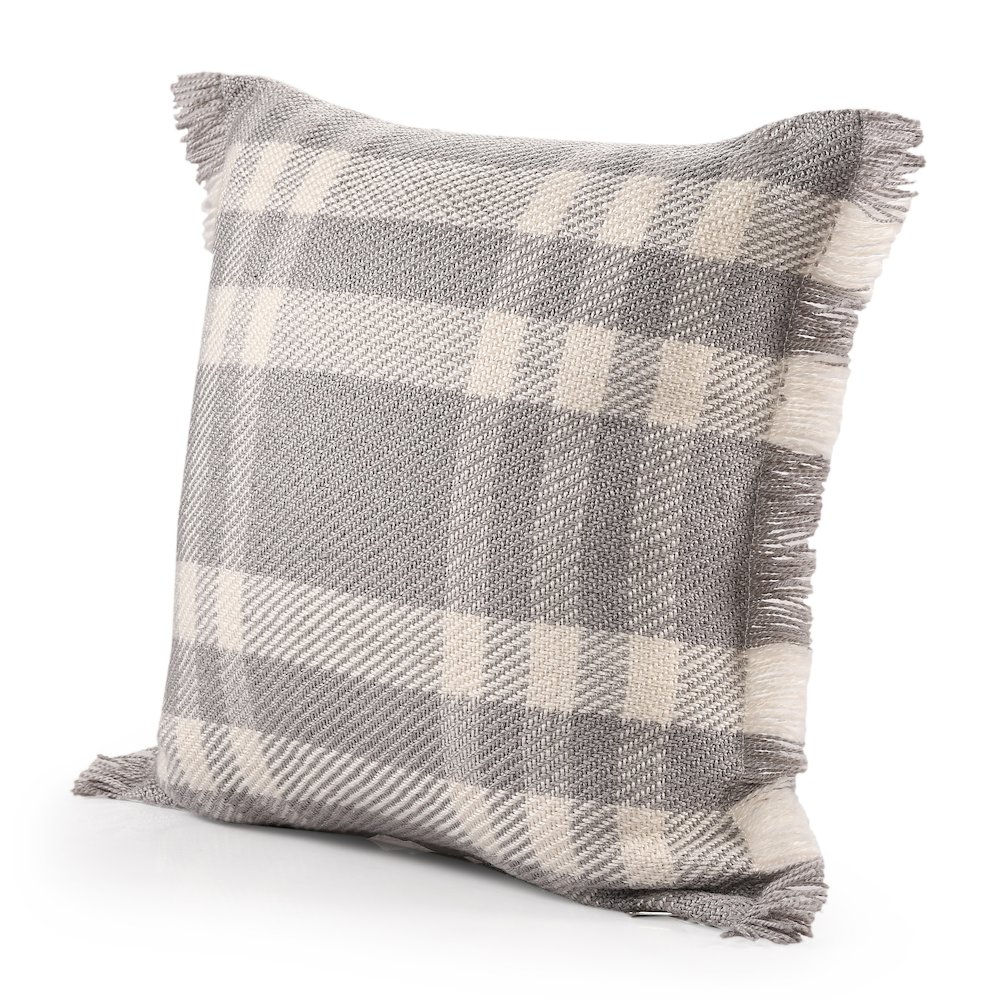 Denver Performance Poly Filled Pillow in Gray/Ivory, 20" x 20". Picture 8