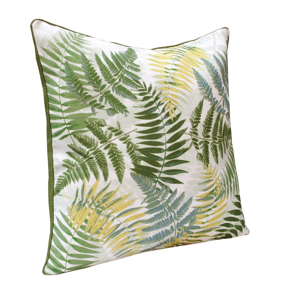 Fern Performance Poly Filled Pillow in Green/Yellow, 20" x 20". Picture 3