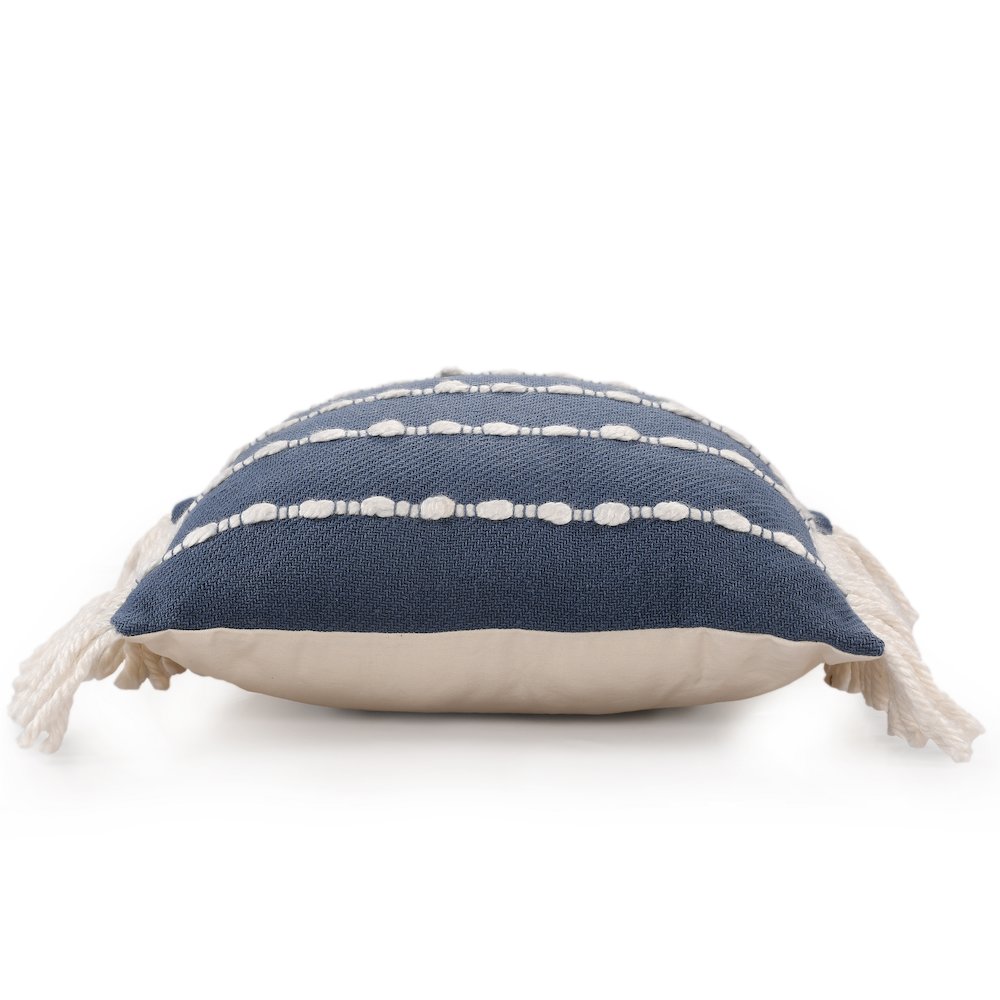 Denver Cotton Blend Poly Filled Pillow in Blue/Ivory, 20" x 20". Picture 5