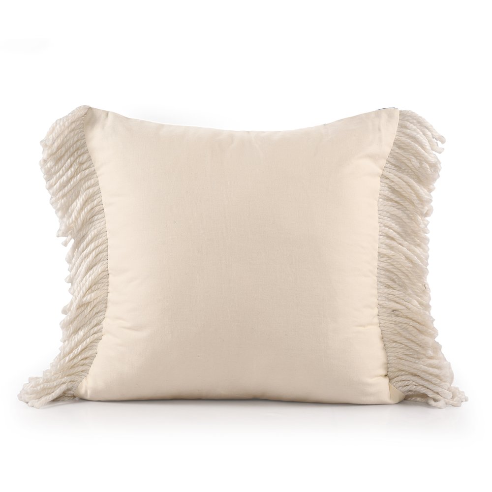 Denver Cotton Blend Poly Filled Pillow in Blue/Ivory, 20" x 20". Picture 6