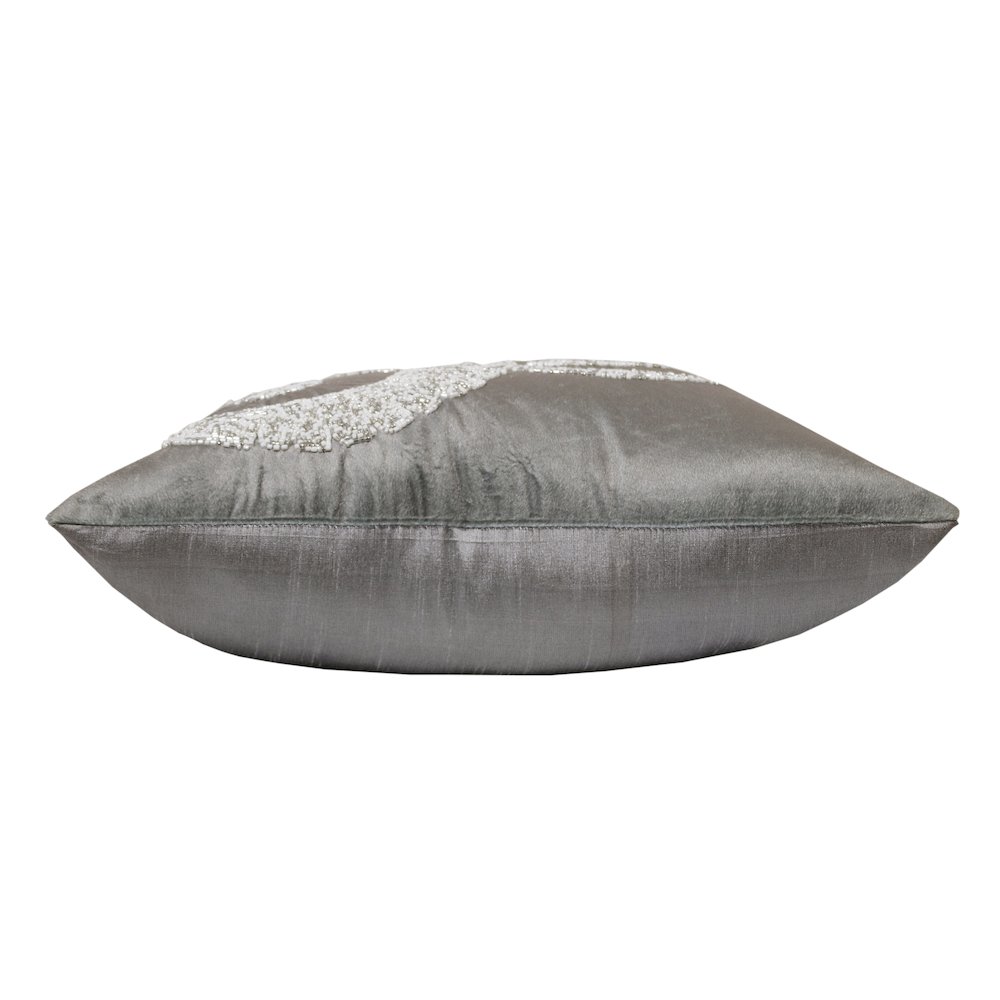 Harlow Performance Velvet Poly Filled Pillow in Gray/Silver, 20" x 20". Picture 4