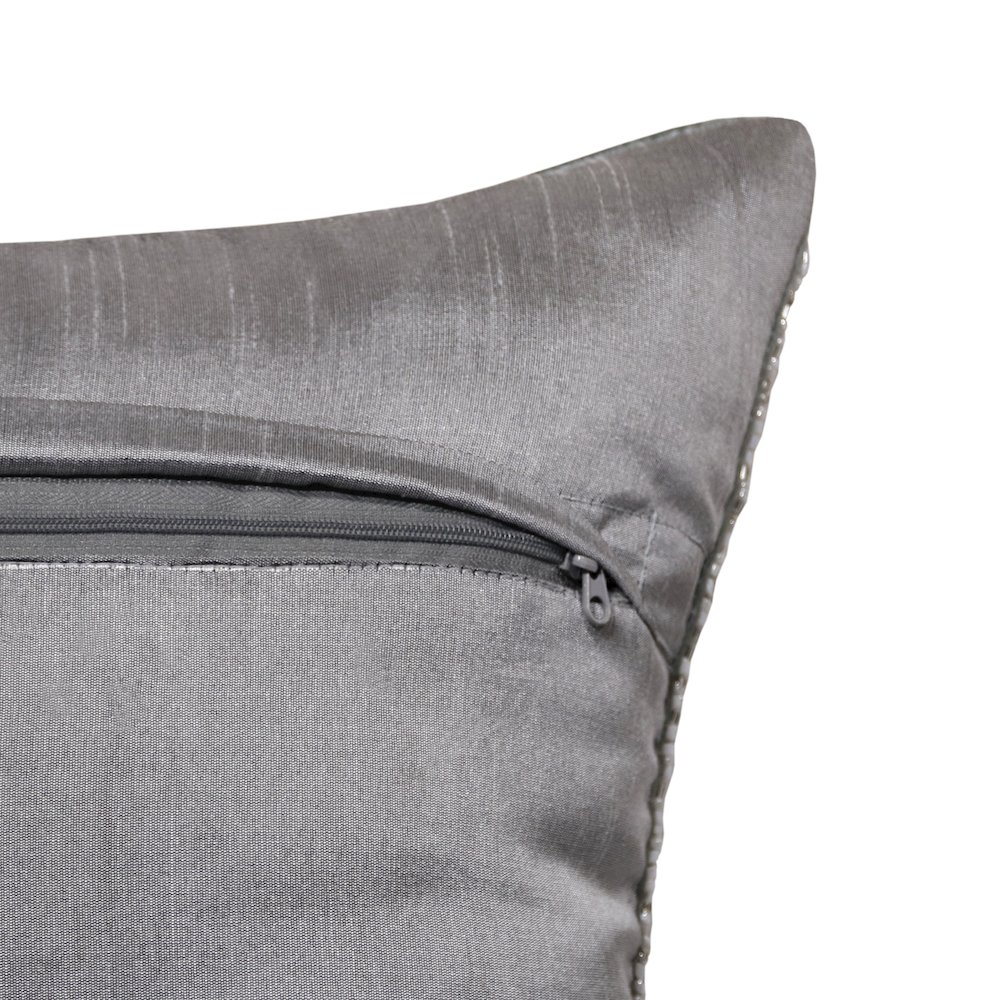 Harlow Performance Velvet Poly Filled Pillow in Gray/Silver, 20" x 20". Picture 3