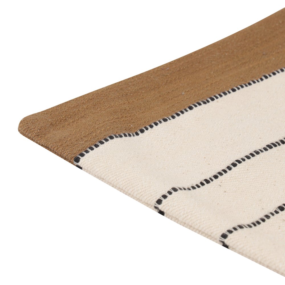Wilmington Cotton Poly Filled Pillow in Ivory/Brown, 20" x 20". Picture 5