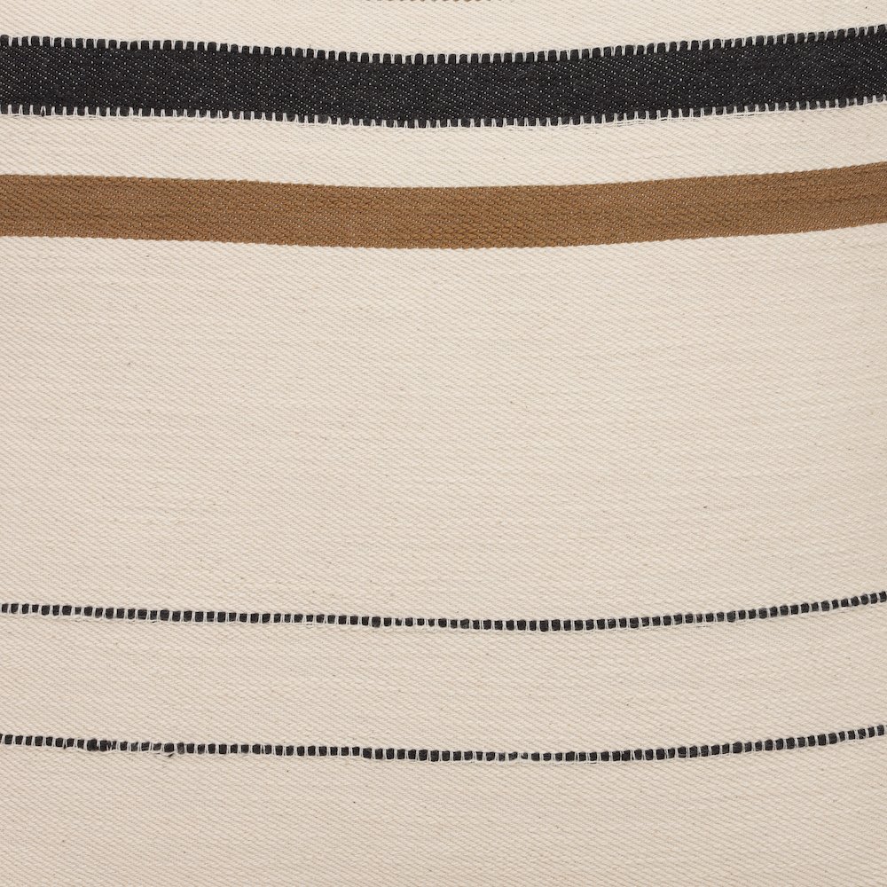 Wilmington Cotton Poly Filled Pillow in Ivory/Brown, 20" x 20". Picture 7