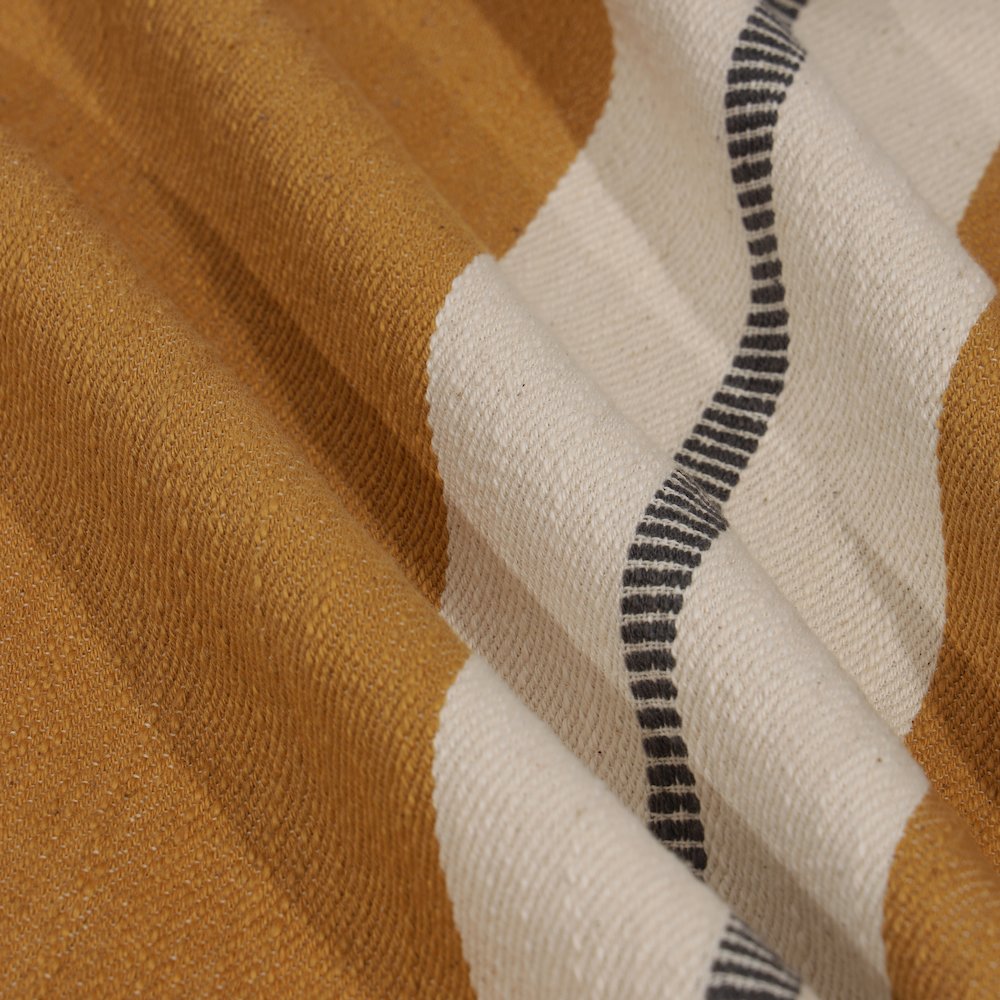 Wilmington Cotton Poly Filled Pillow in Yellow/Gray, 20" x 20". Picture 4