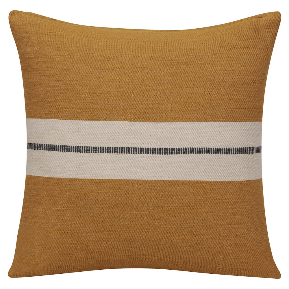 Wilmington Cotton Poly Filled Pillow in Yellow/Gray, 20" x 20". Picture 6