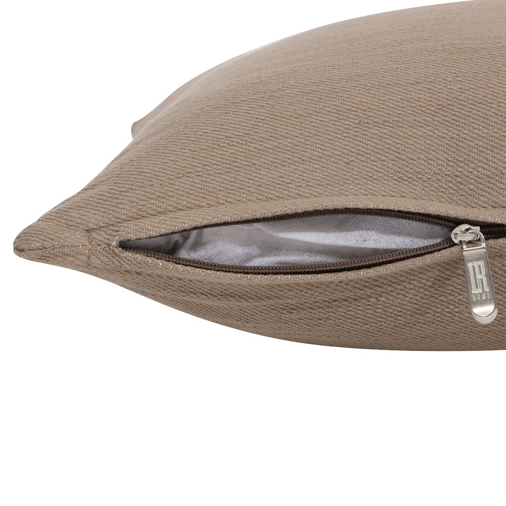 Wilmington Cotton Poly Filled Pillow in Brown/Gray, 20" x 20". Picture 3