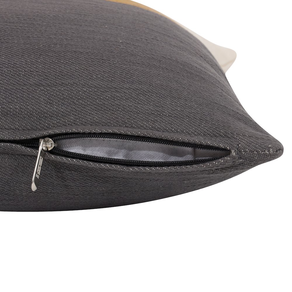 Wilmington Cotton Poly Filled Pillow in Brown/Gray, 20" x 20". Picture 3