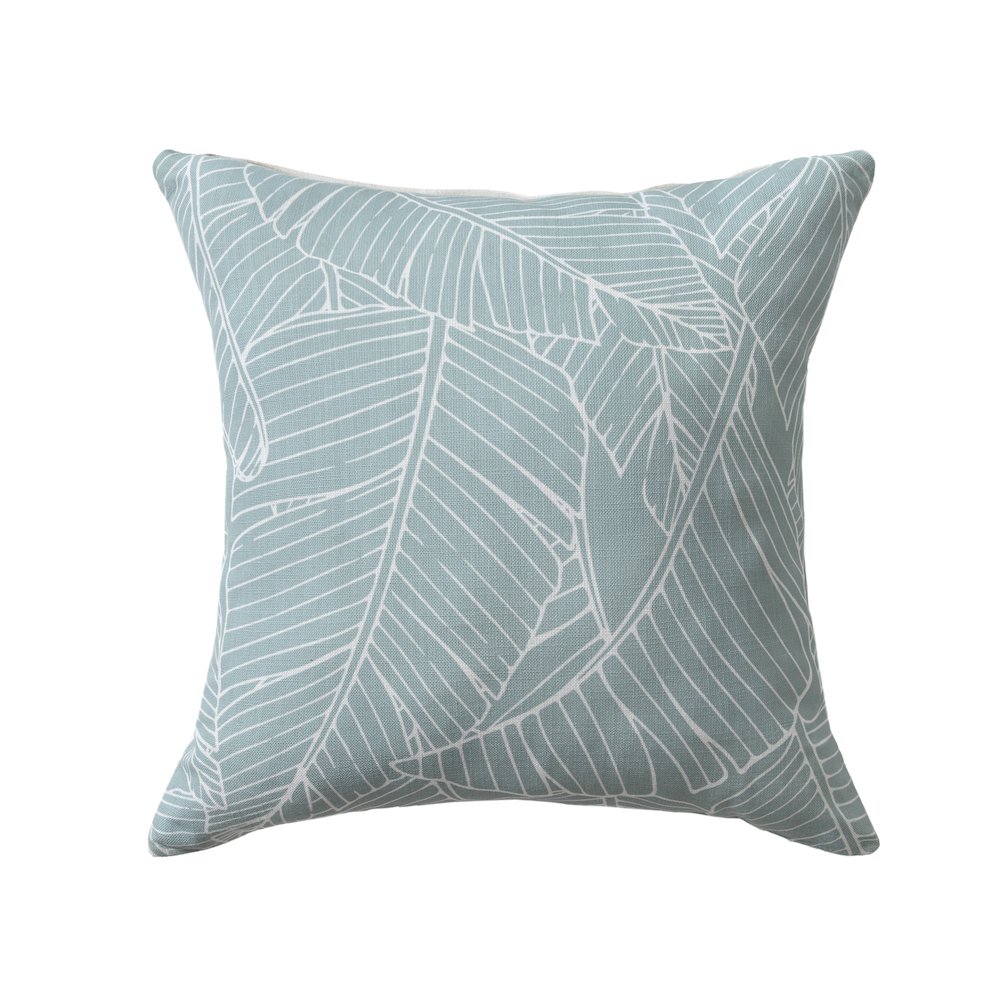 Coastal Performance Poly Filled Pillow in Blue/White, 18" x 18". Picture 1