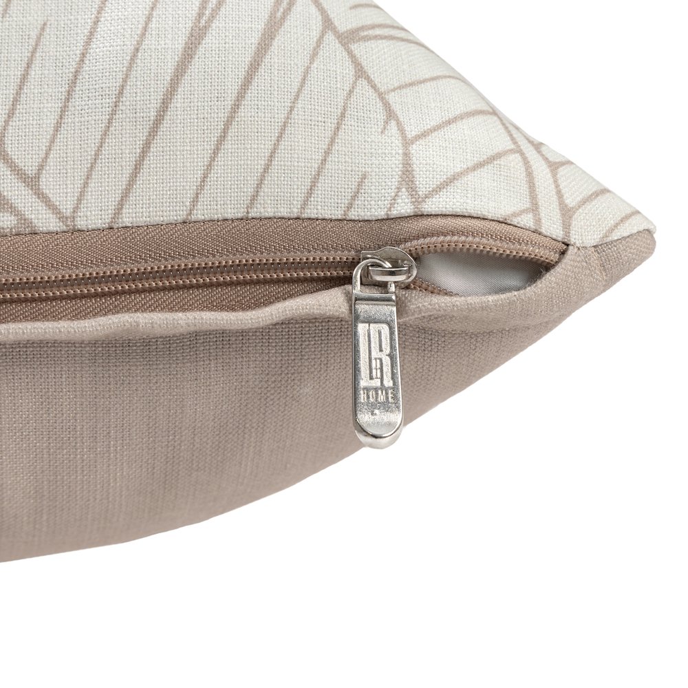 Coastal Performance Poly Filled Pillow in Beige/White, 18" x 18". Picture 2