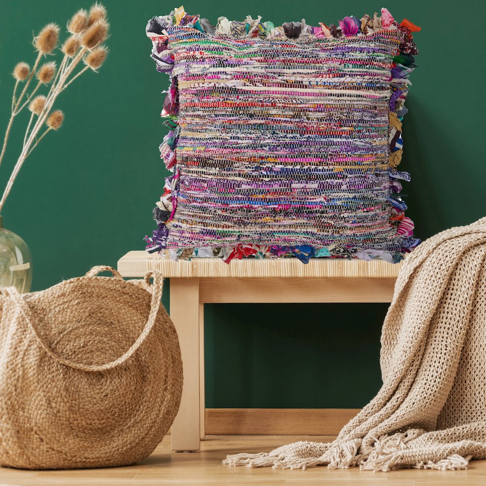 Chindi Stripe Throw Pillow. Picture 2