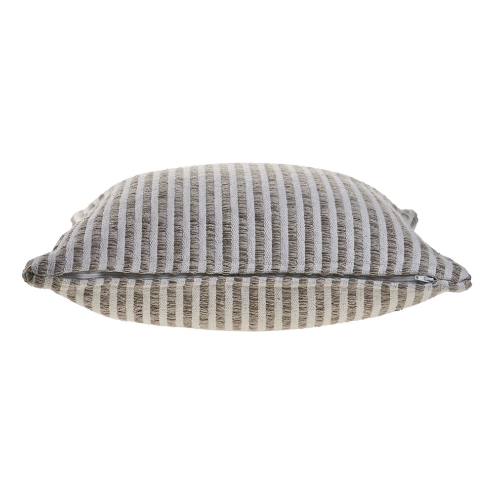 Ox Bay Tan/Cream Stripe All-Natural Cotton Pillow Cover. Picture 3