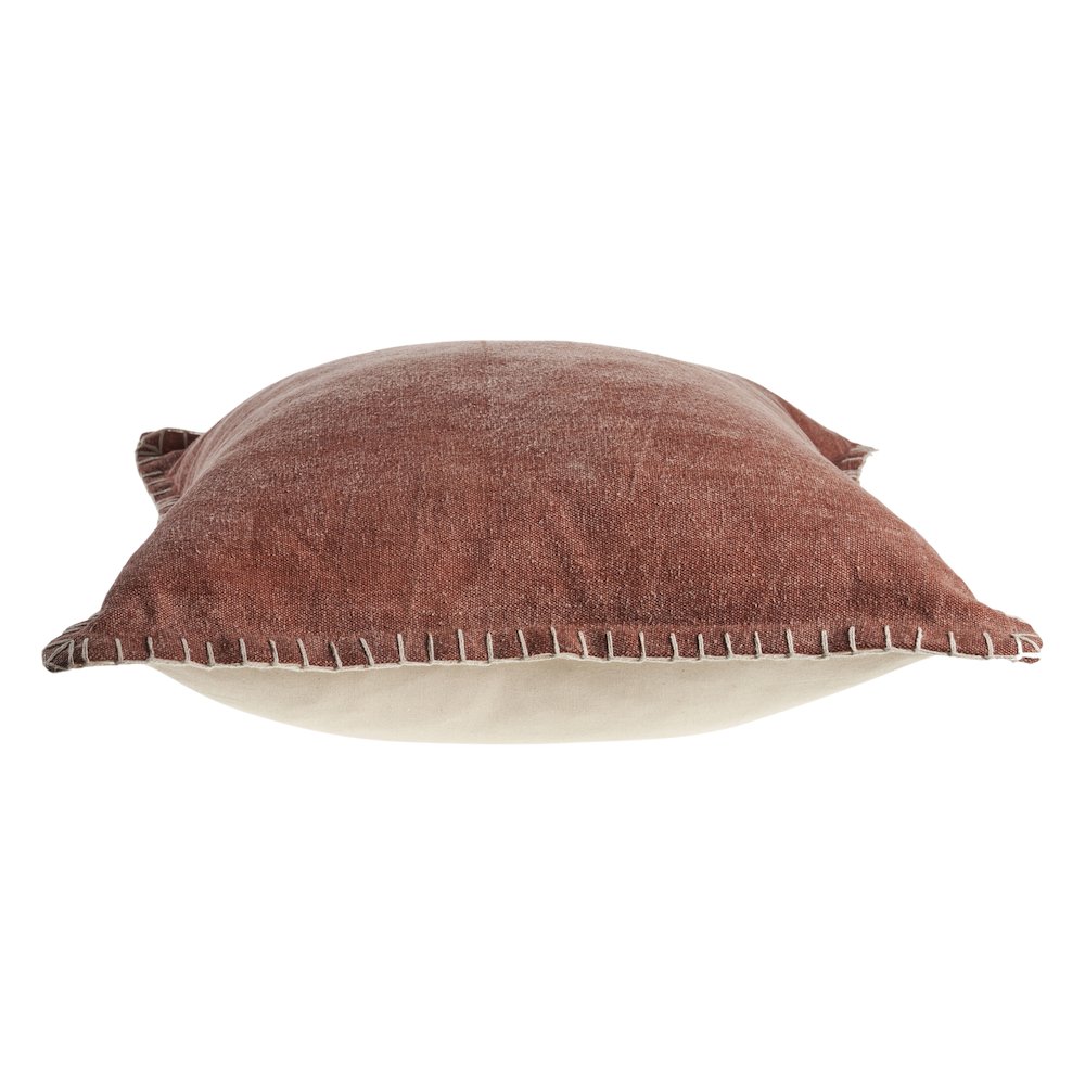 Ox Bay Hand-Woven Clay Bordered All-Natural Cotton Pillow Cover. Picture 5