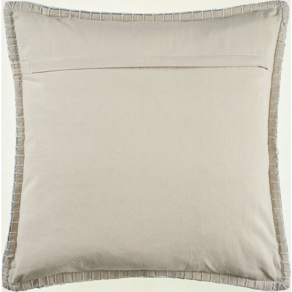 Embroidered Edge Bordered Solid Throw Pillow. Picture 3