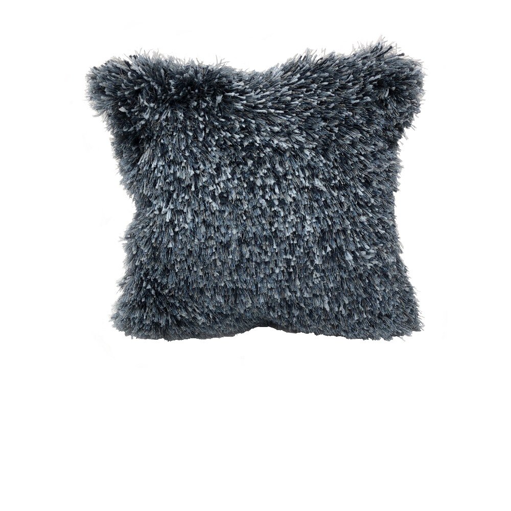 Multicolored Blue Shag Throw Pillow. Picture 1