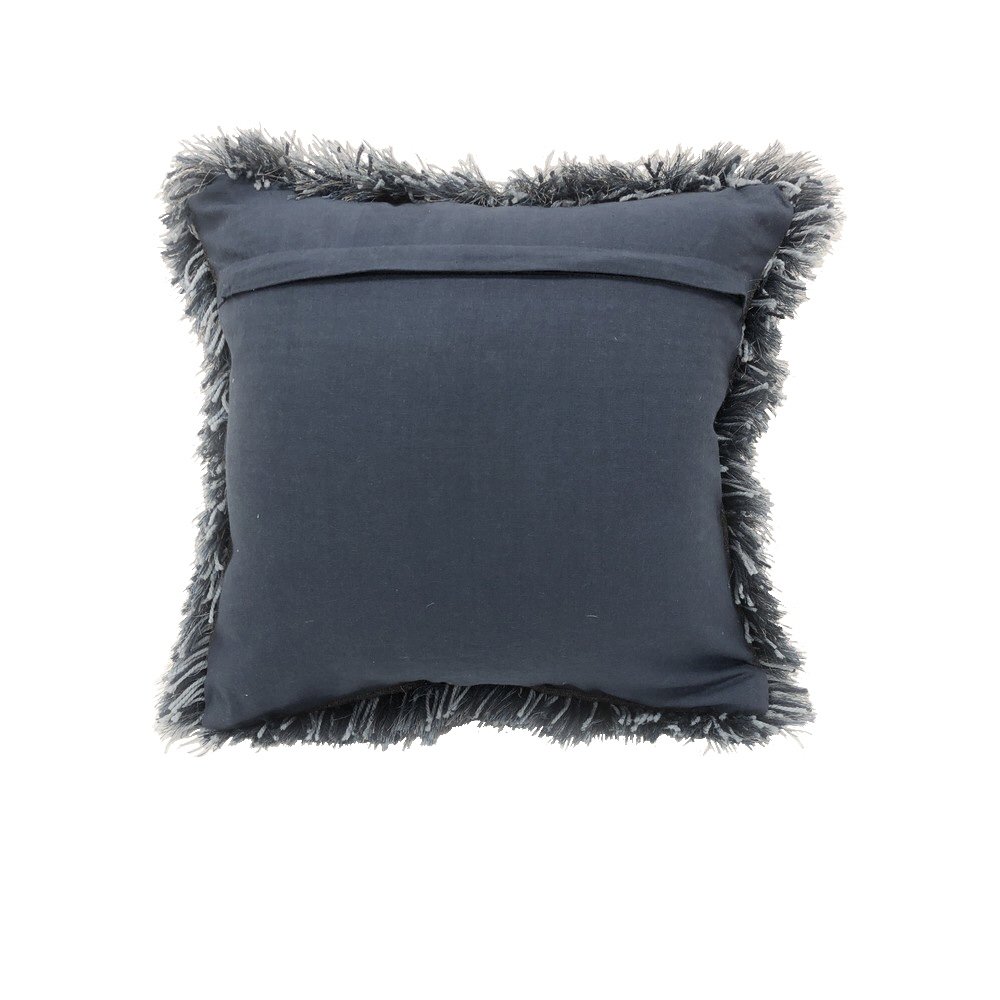 Multicolored Blue Shag Throw Pillow. Picture 4
