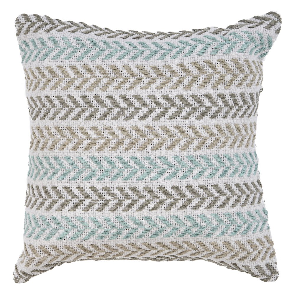 Ox Bay Turquoise Chevron All-Natural Cotton Square 2 Piece Pillow Cover Set. Picture 3