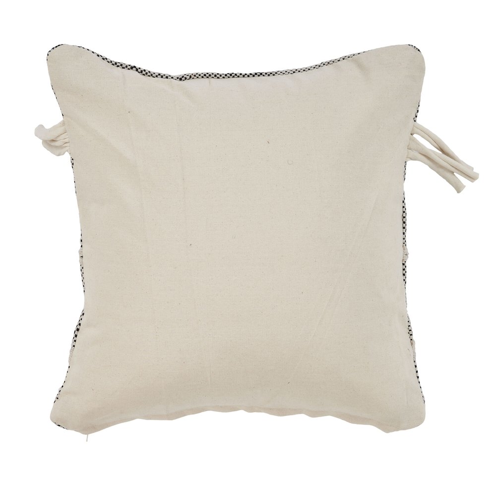 Ox Bay Hand-Woven Gray/Cream Stripe All-Natural Cotton Pillow Cover. Picture 3