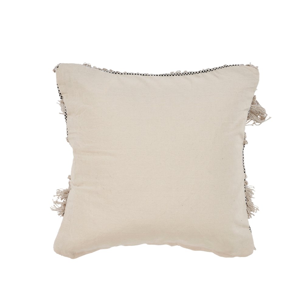 Ox Bay Hand-Woven Gray/White Geometric All-Natural Cotton Pillow Cover. Picture 4