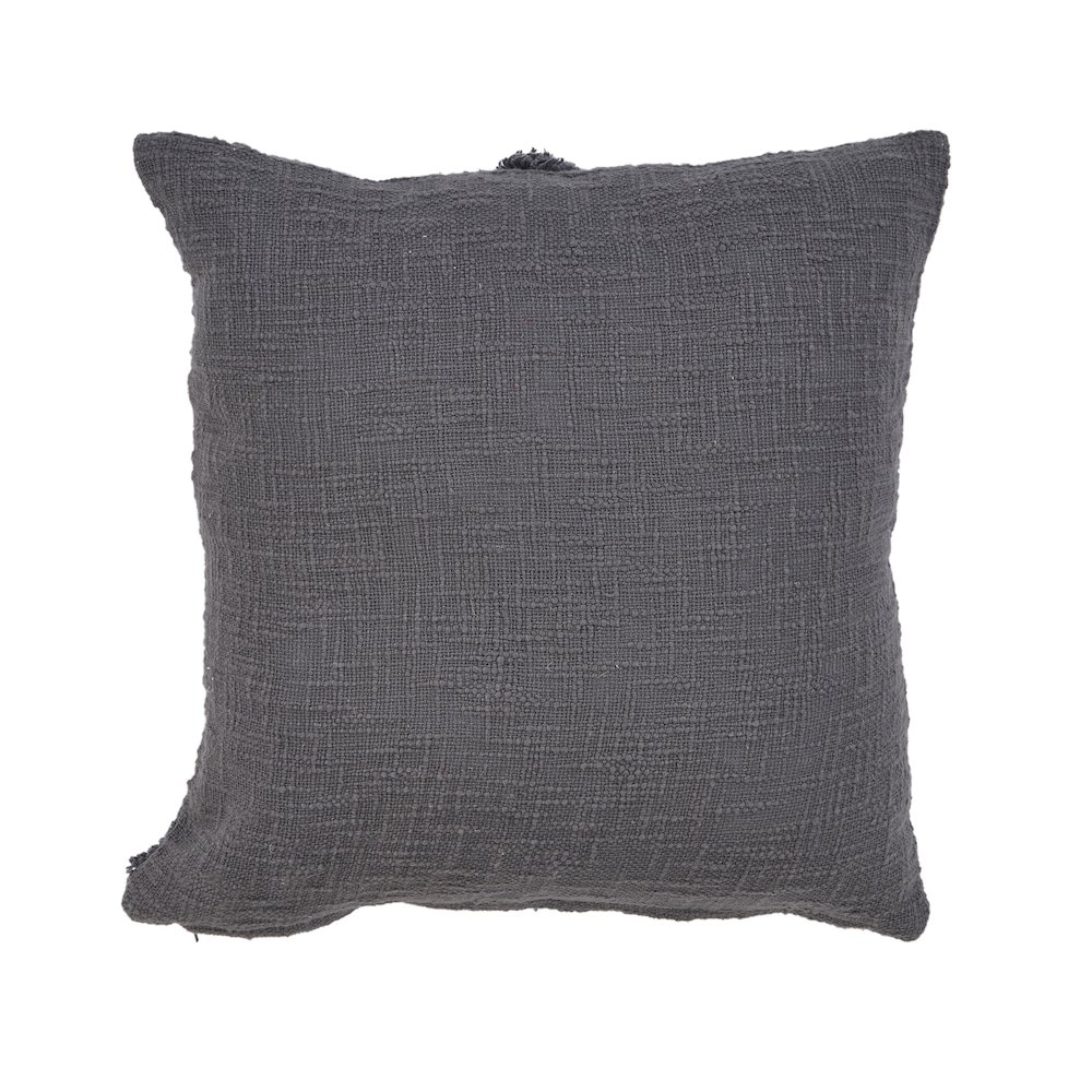 Ox Bay Hand-Woven Dark Gray Diamond All-Natural Cotton Pillow Cover. Picture 3