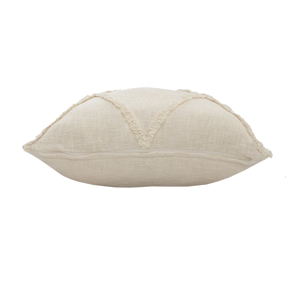 Ox Bay Hand-Woven Natural Beige Diamond All-Natural Cotton Pillow Cover. Picture 4