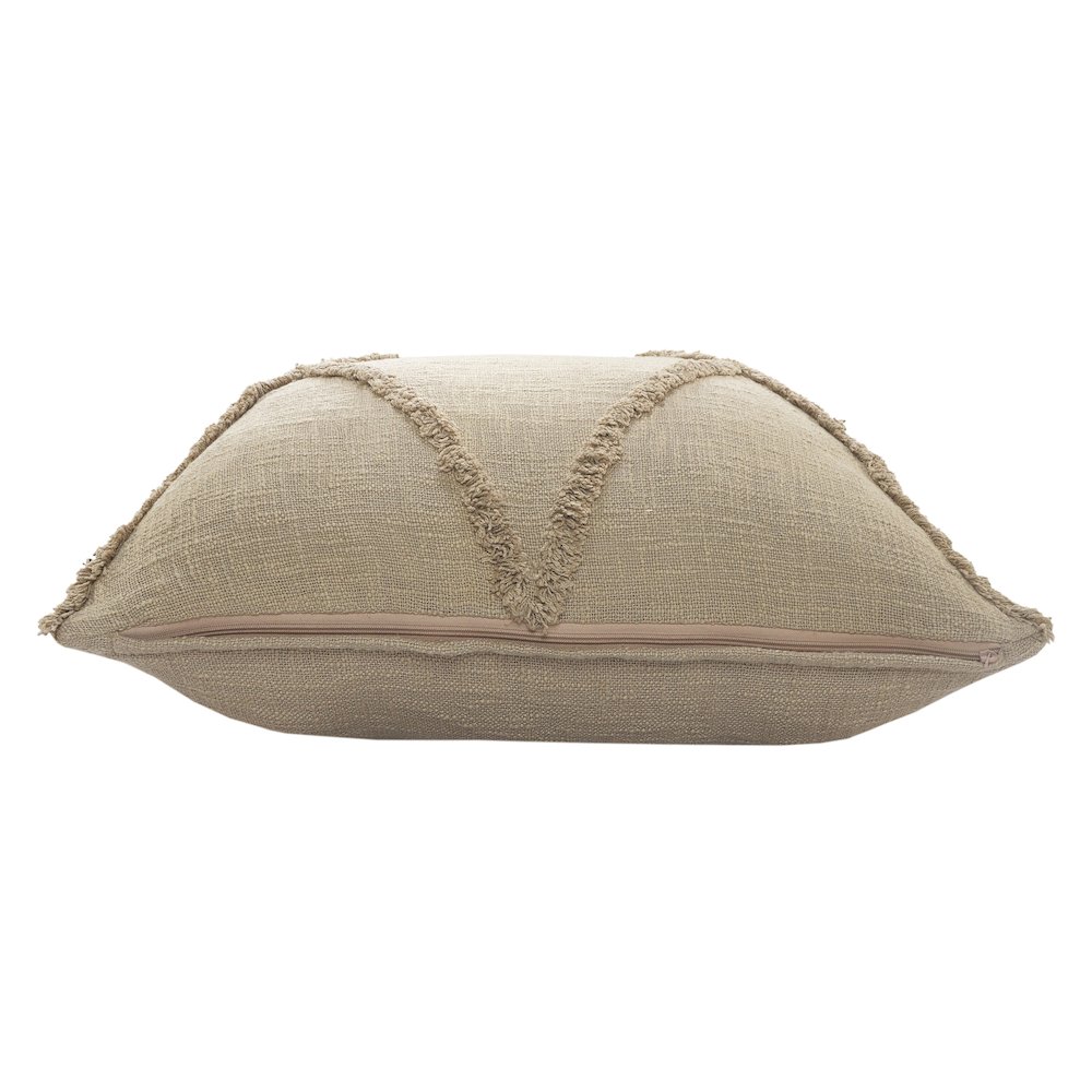 Ox Bay Hand-Woven Taupe Brown Diamond All-Natural Cotton Pillow Cover. Picture 3