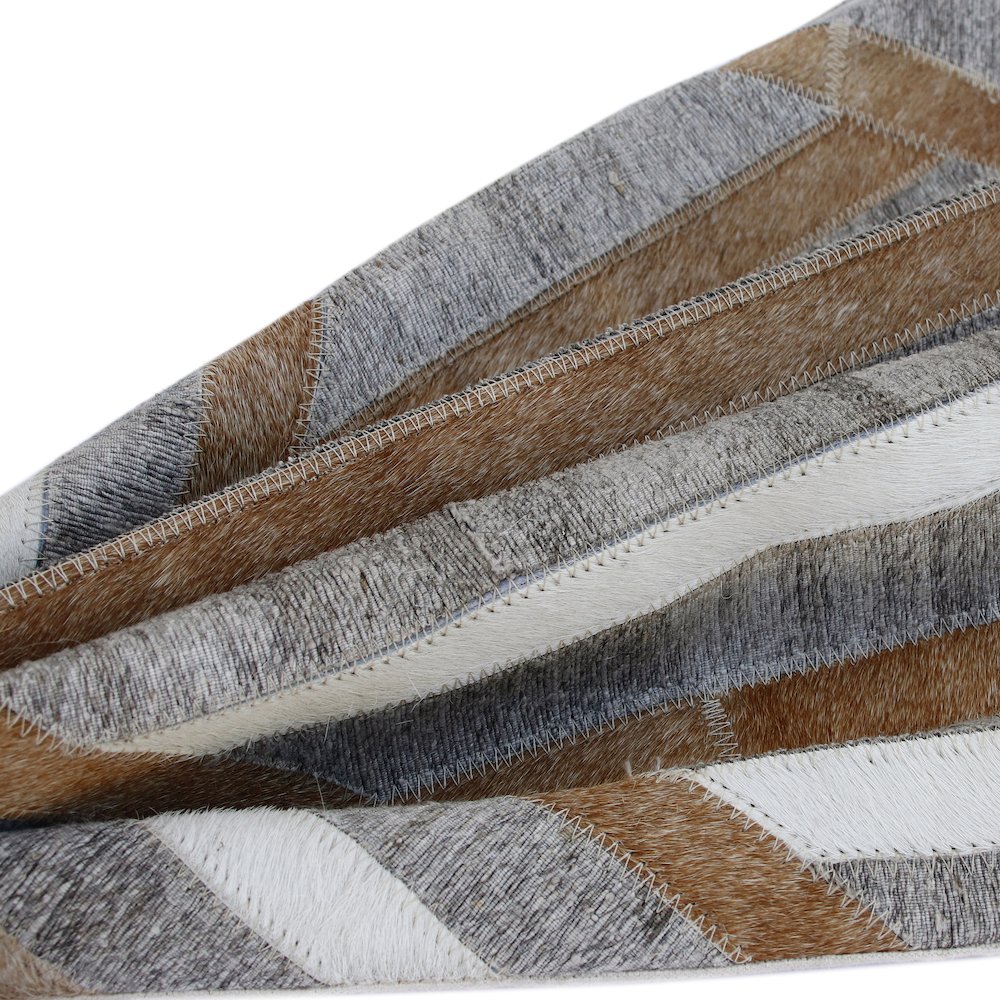 Ox Bay Hand-Woven Tan/Brown Geometric Wool Cotton Blend Pillow Cover. Picture 3