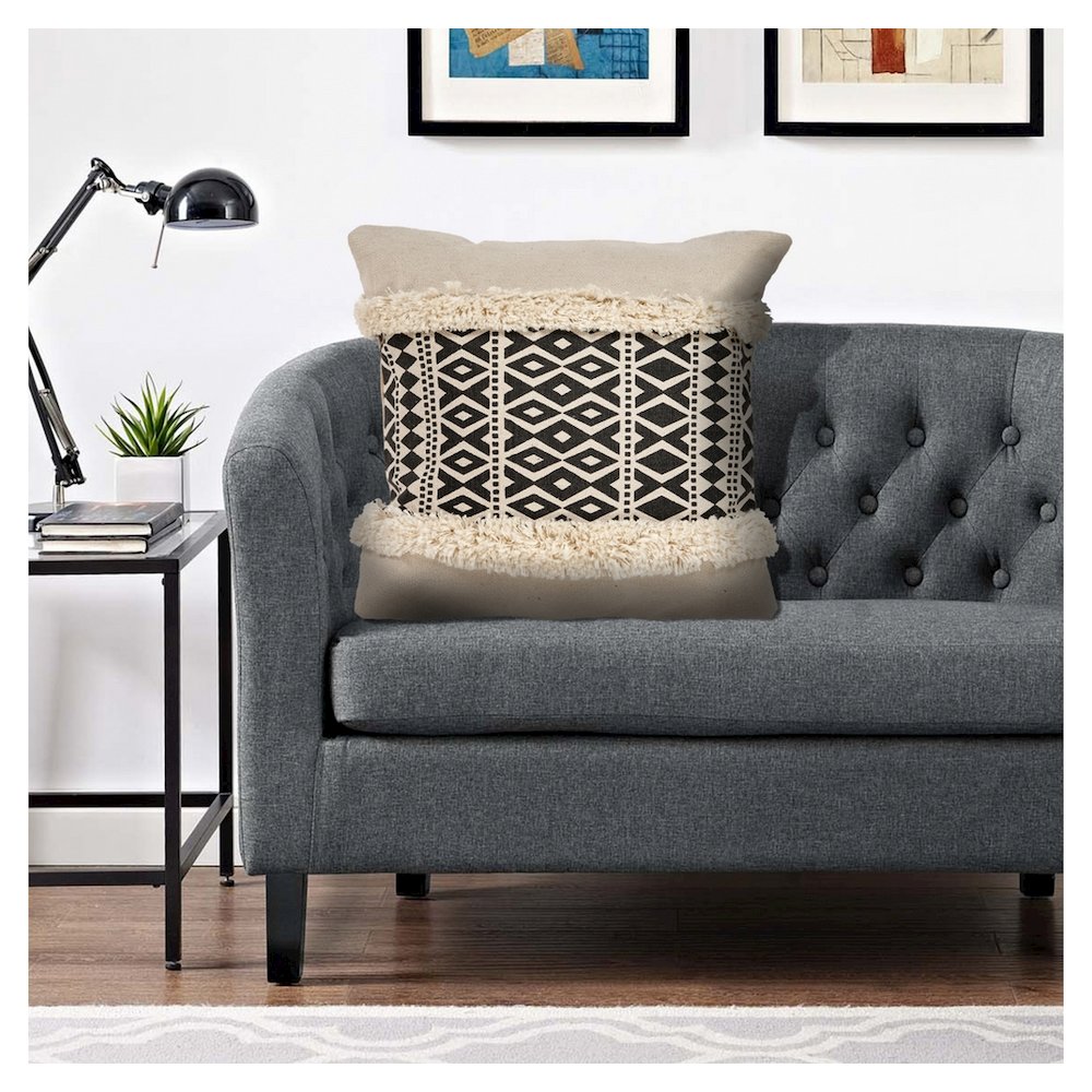 Black Modern Throw Pillow. Picture 2